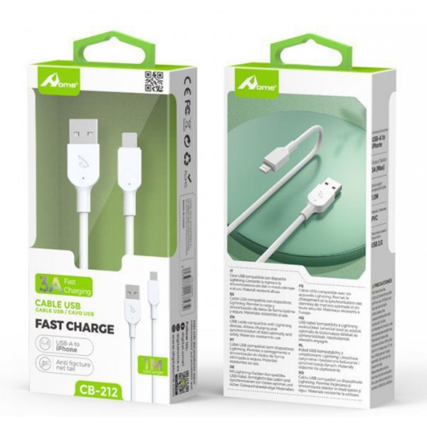 Cable USB – Lightning 3A 1m CB-212