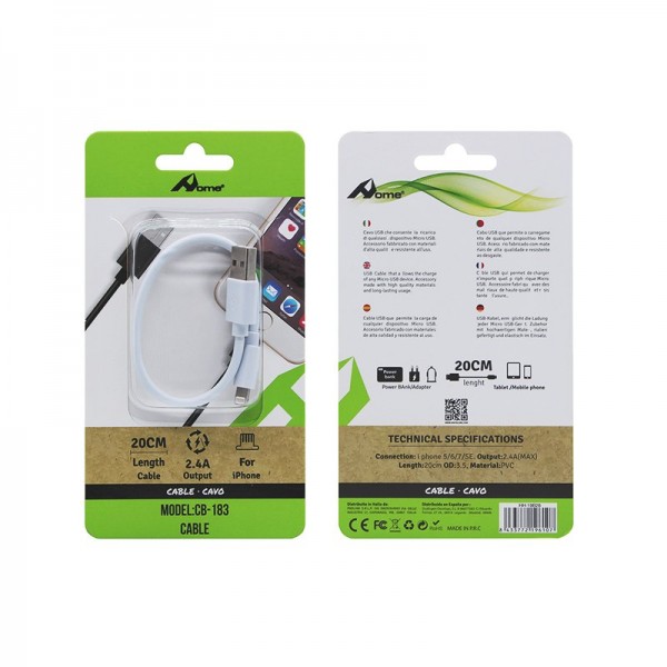 Cable USB a Lightning 20 cm CB-183 2