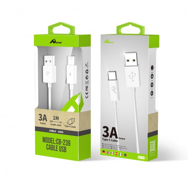 Cable USB a Tipo C 3A 2m CB-239