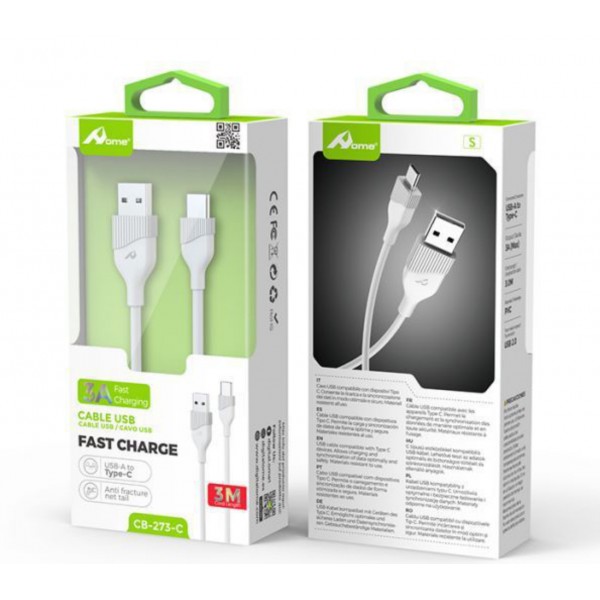 Cable USB a Tipo C 2.4A 3m CB-273-C