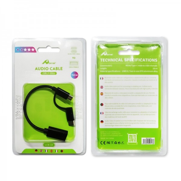 Adaptador OTG de Micro/Tipo C a Usb AF LCB-10