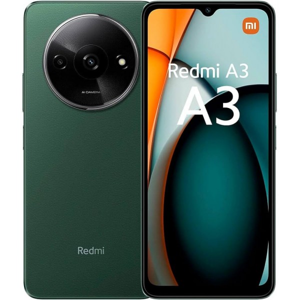 Móvil - Xiaomi Redmi A3, Negro, 64 GB, 3 GB RAM, 6.71" HD+, MediaTek Helio G36, 5000 mAh, Android