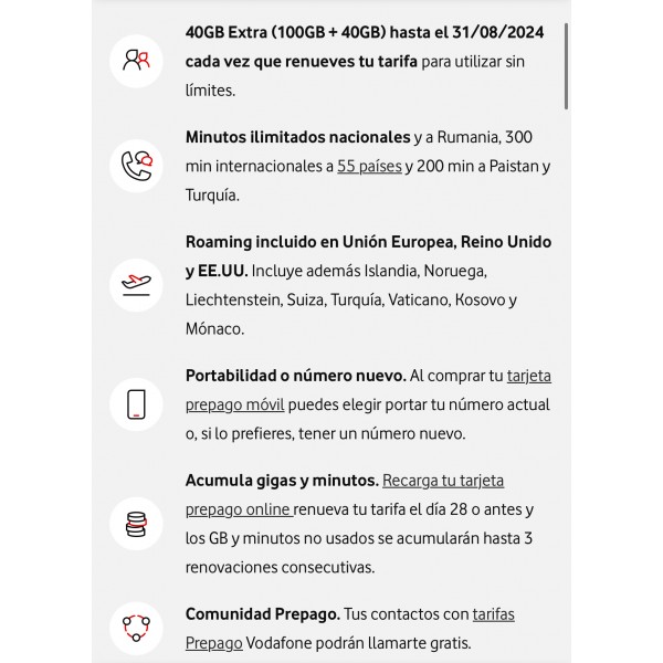 eSIM Vodafone 140GB 2