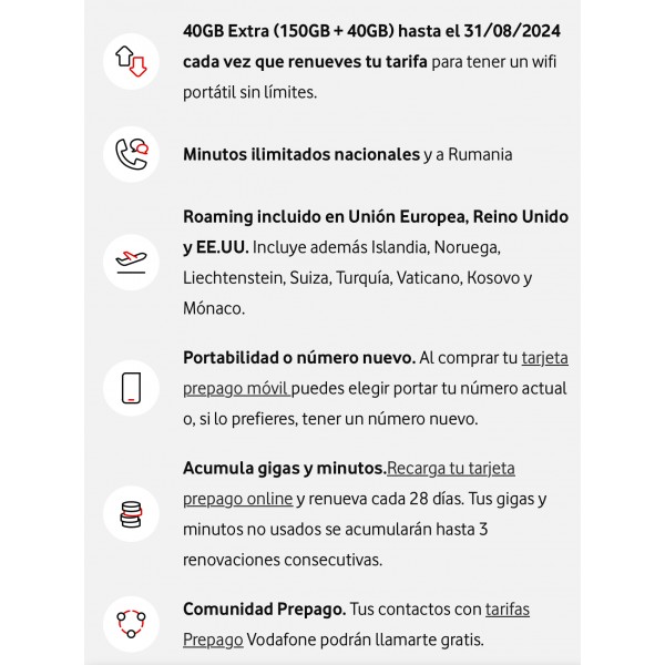 eSIM Vodafone 190GB 2